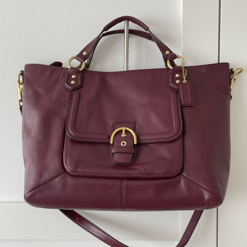 Coach Burgundy Leather Satchel - Picture 8 of 11